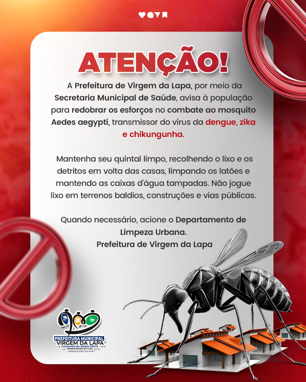 Alerta a proliferação do mosquito Aedes Aegypti